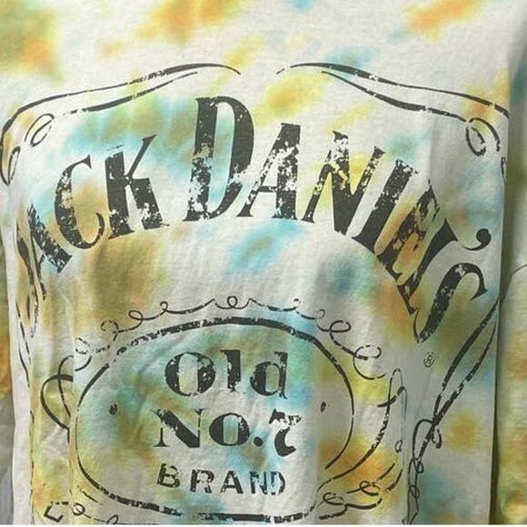 Jack Daniel's Whiskey XL Tie Dyed Short Sleeve 100% Cotton Crew Neck Tee Shirt - Picture 2 of 6